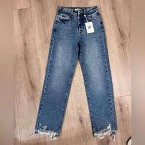 Lovers+friends Ryan High Rise Rigid Loose Straight Denim Jeans size 23